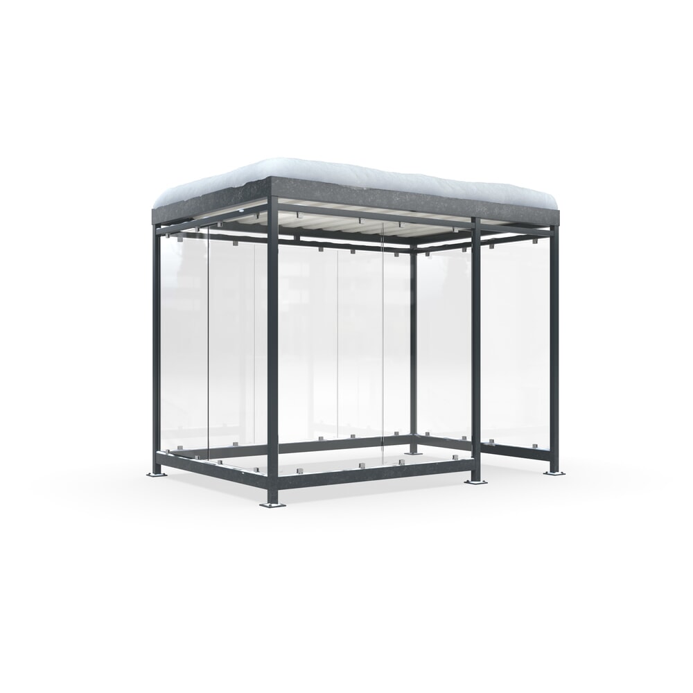 Produktabbildung Nr. 1: wsm® Raucherunterstand KÖLN ALPINE, fertig montiert, Schneelast max. 4,15 kg/m², 9 Elemente, ohne Überpflasterung, anthrazitgrau