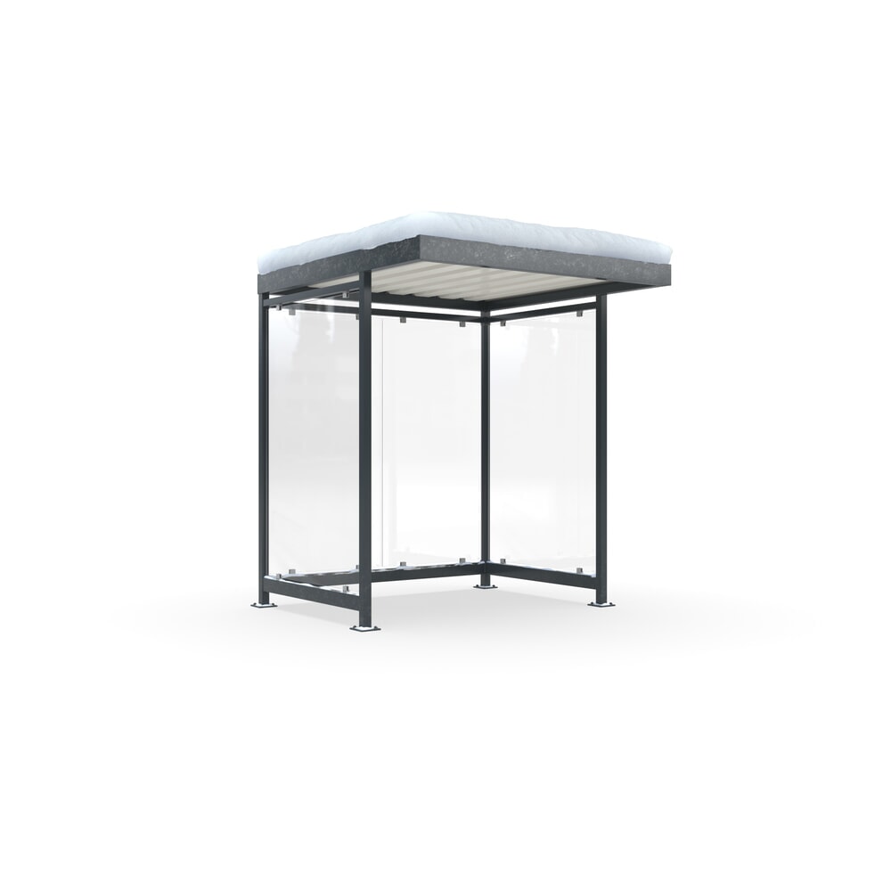 Produktabbildung: wsm® Raucherunterstand KÖLN ALPINE, fertig montiert, Schneelast max. 5,60 kg/m², 4 Elemente, ohne Überpflasterung, anthrazitgrau