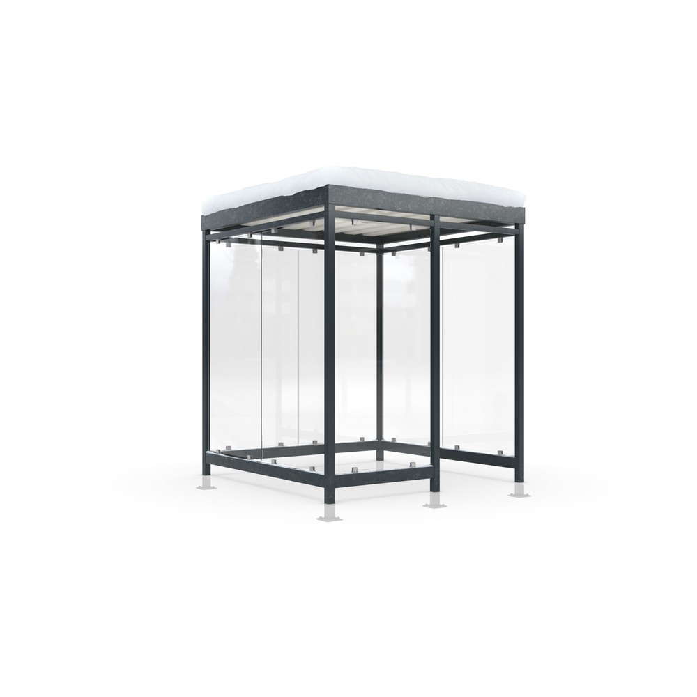 Produktabbildung: wsm® Raucherunterstand KÖLN ALPINE, fertig montiert, Schneelast max. 5,60 kg/m², 7 Elemente, mit Überpflasterung, anthrazitgrau