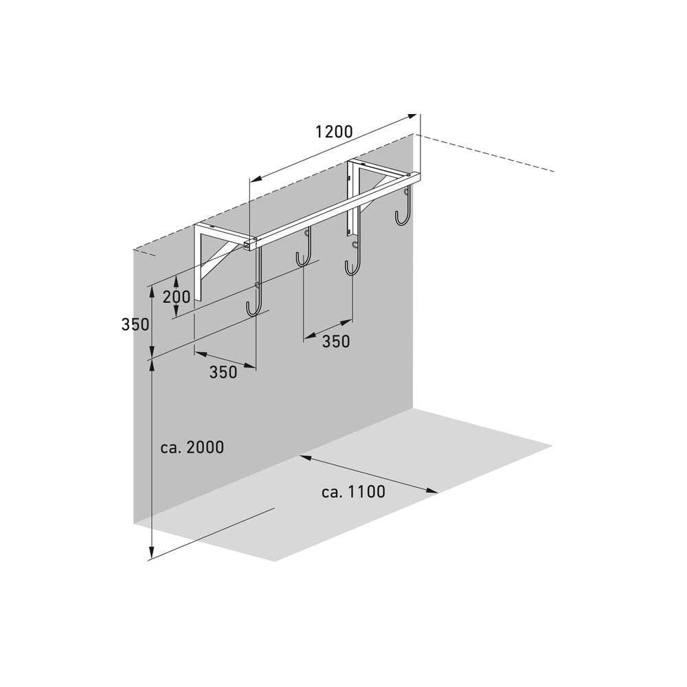 Produktabbildung Nr. 7: wsm® Reihen-Hängeparker, 4 Stellplätze, Deckenmontage