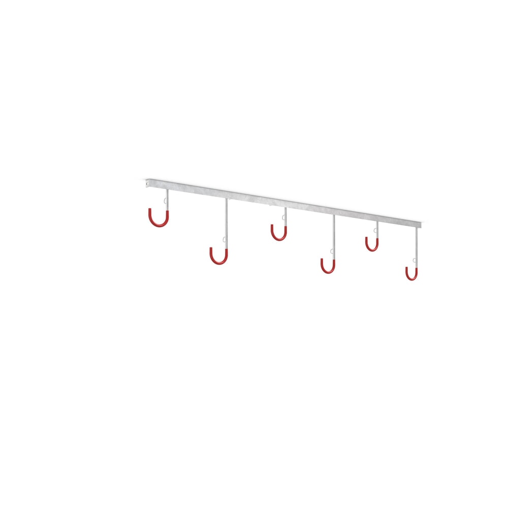 Produktabbildung: wsm® Reihen-Hängeparker, 6 Stellplätze, Wandmontage