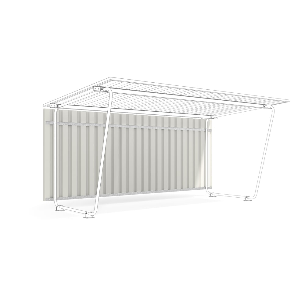 Produktabbildung: wsm® Rückwand für Überdachung für 1-seitiges Anbaufeld mit Breite 4.300 mm