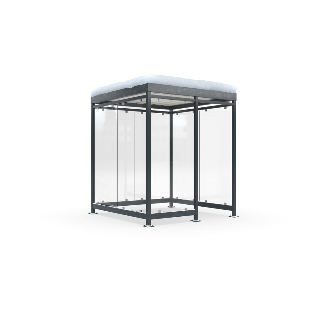 Produktabbildung Nr. 1: wsm® Raucherunterstand KÖLN ALPINE, fertig montiert, Schneelast max. 5,60 kg/m², 7 Elemente, ohne Überpflasterung, anthrazitgrau