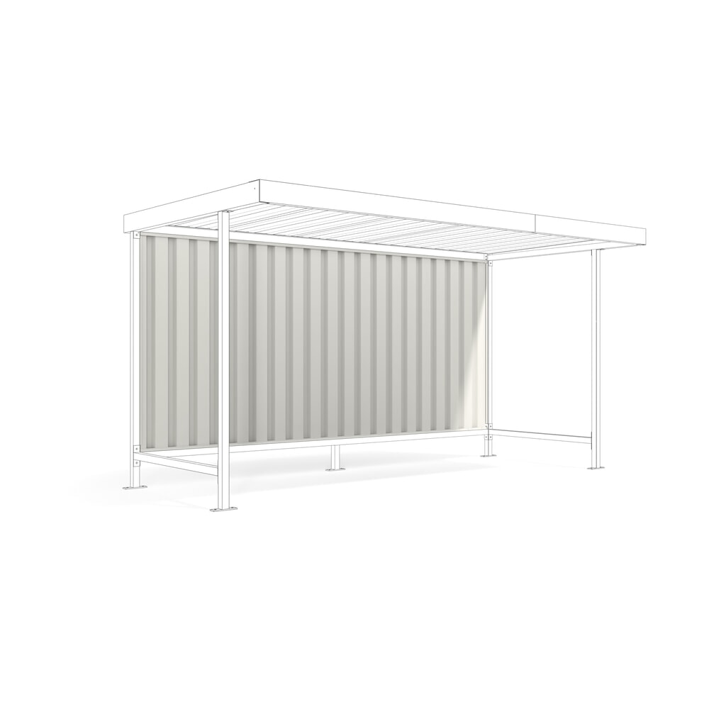 Produktabbildung: wsm® Rückwand für Überdachung VARIO, Profilblech