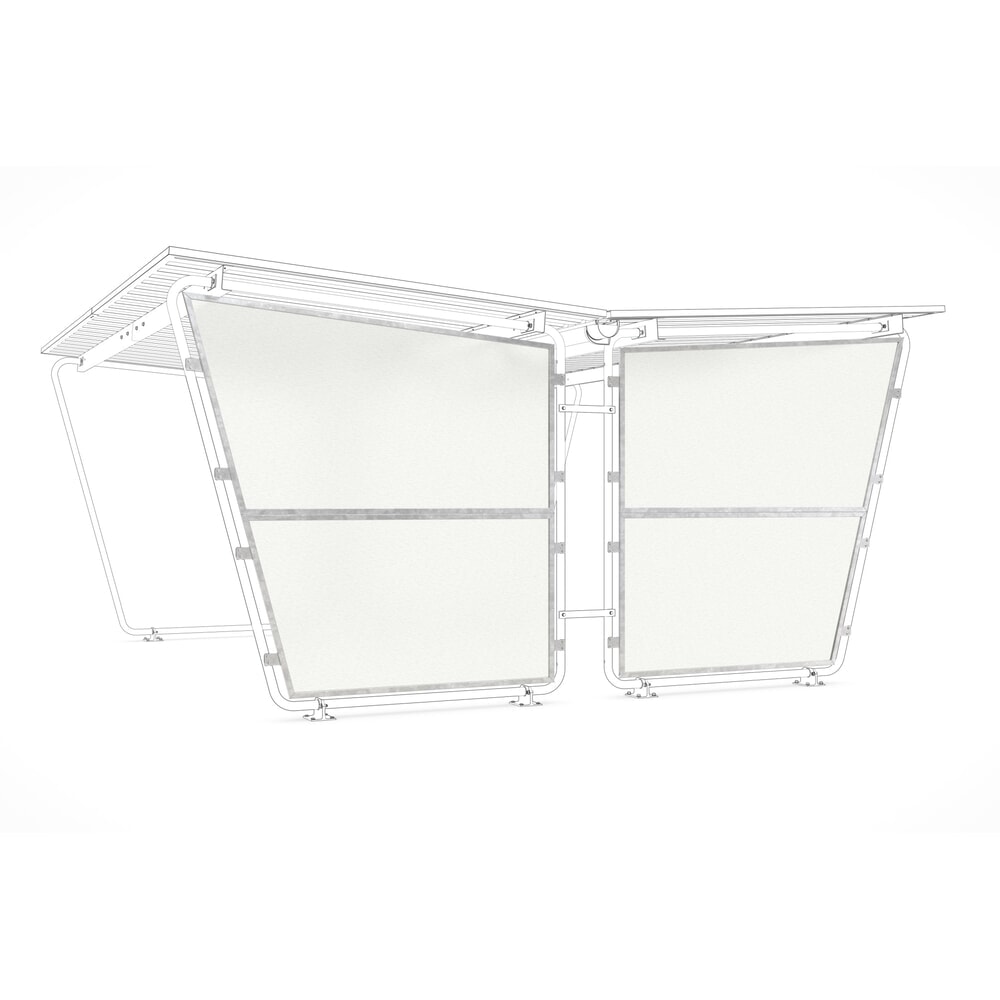 Produktabbildung: wsm® Seitenwand für Überdachung, 2-seitig, Polyester, links
