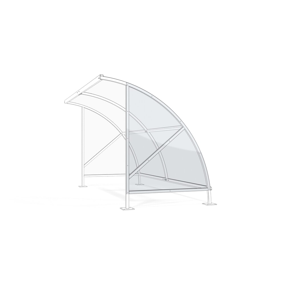 Produktabbildung: wsm® Seitenwand für Überdachung BAMBERG im Rundbogen-Design, rechts