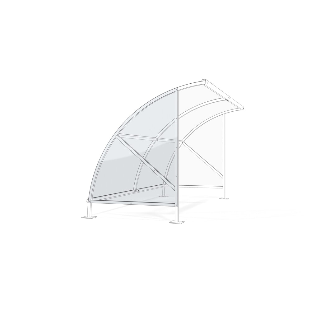 Produktabbildung: wsm® Seitenwand für Überdachung SWING im Rundbogen-Design, links