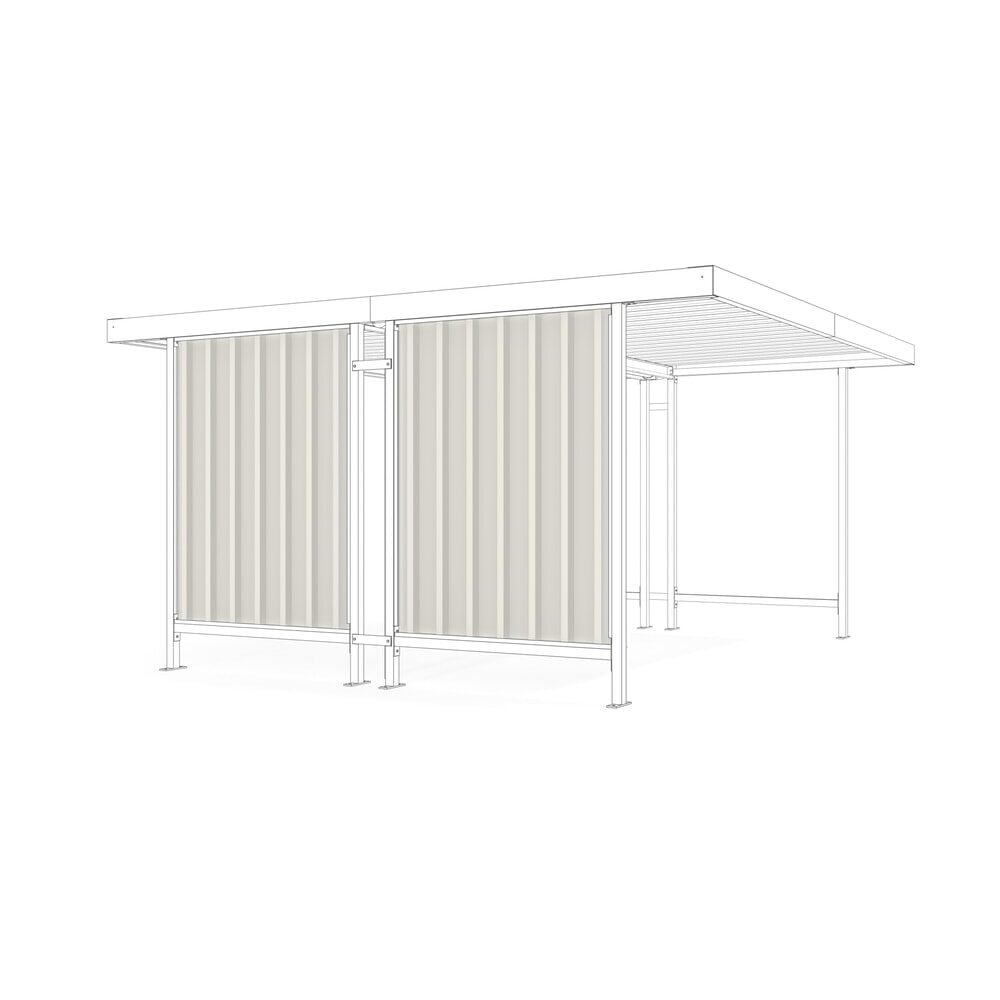 Produktabbildung: wsm® Seitenwand für Überdachung VARIO, 2-seitig, Profilblech, 2 Stk.