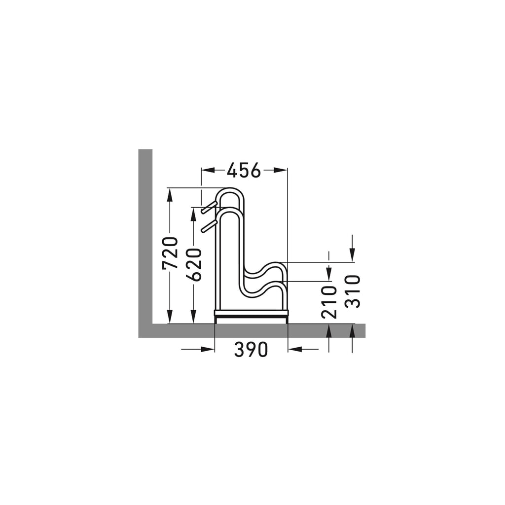 wsm® Standparker 4000 BR, 1-seitig, feuerverzinkt, Radabstand 390 mm, 3 Stellplätze Produktabbildung Nr. 6: wsm® Standparker 4000 BR, 1-seitig, feuerverzinkt, Radabstand 390 mm, 3 Stellplätze