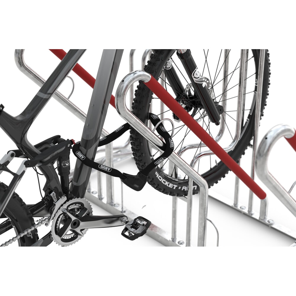 Produktabbildung Nr. 2: wsm® Standparker 4500 XBF mit Anlehnbügel, feuerverzinkt, 1-seitig, 4 Stellplätze, Radabstand 500 mm