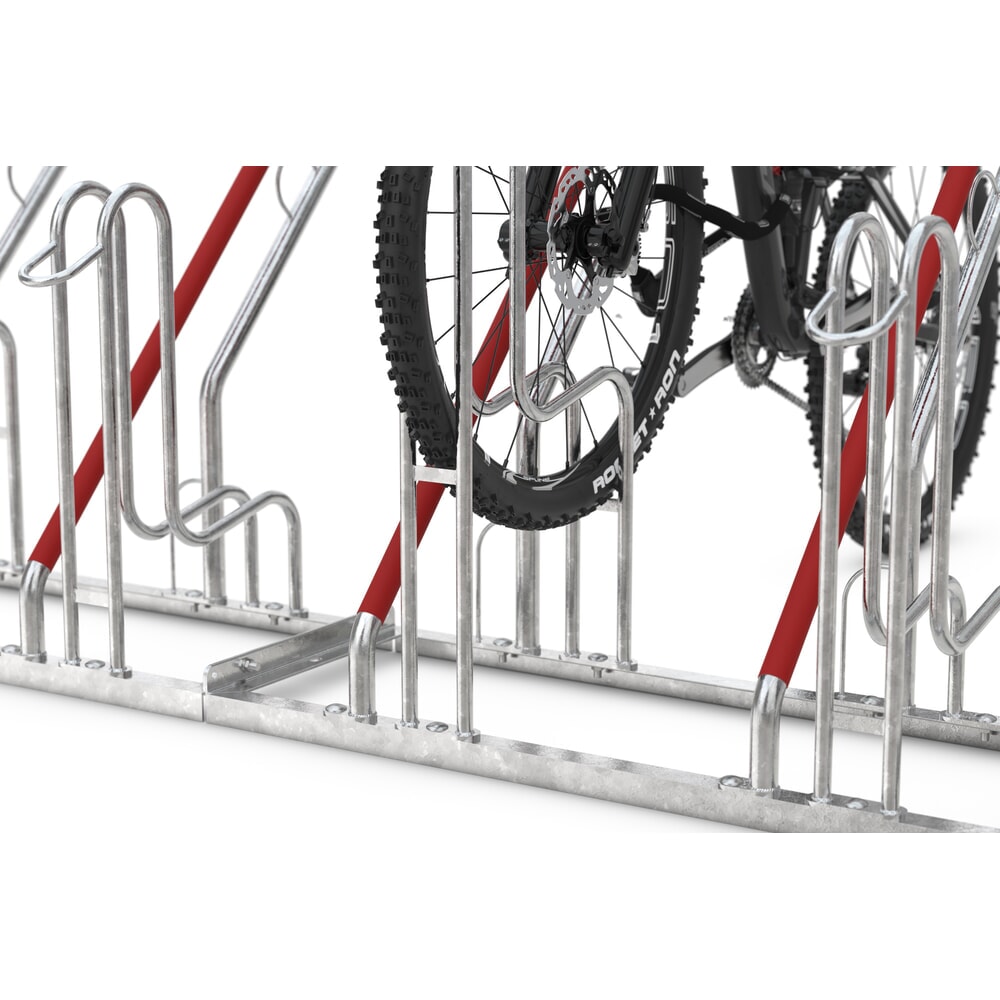 Produktabbildung Nr. 6: wsm® Standparker 4500 XBF mit Anlehnbügel, feuerverzinkt, 1-seitig, 4 Stellplätze, Radabstand 500 mm