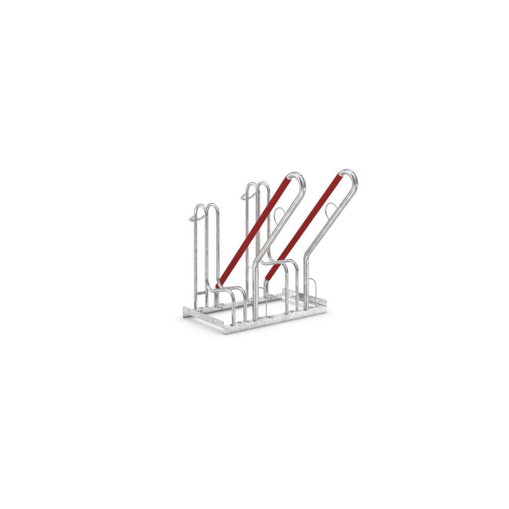 Standparker mit Anlehnbügel, 1-seitig, 2 Stellplätze Produktabbildung: Standparker mit Anlehnbügel, 1-seitig, 2 Stellplätze