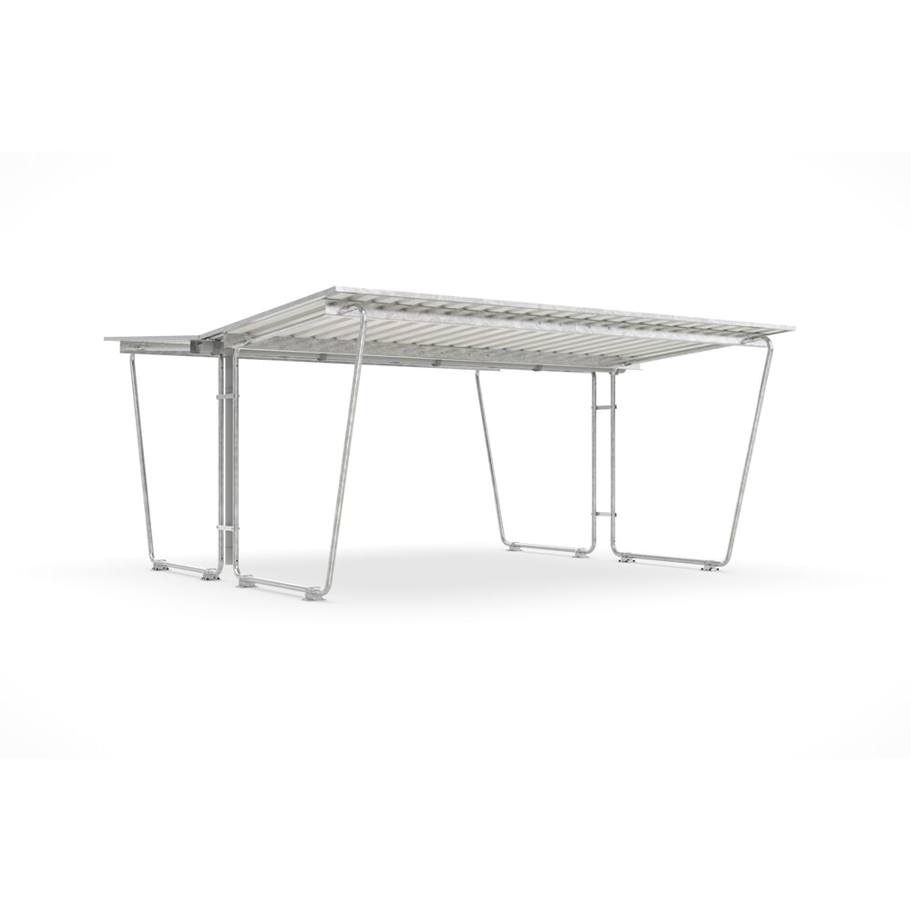 Produktabbildung: wsm® Überdachung, 2-seitig, GF, Breite 4.300 mm
