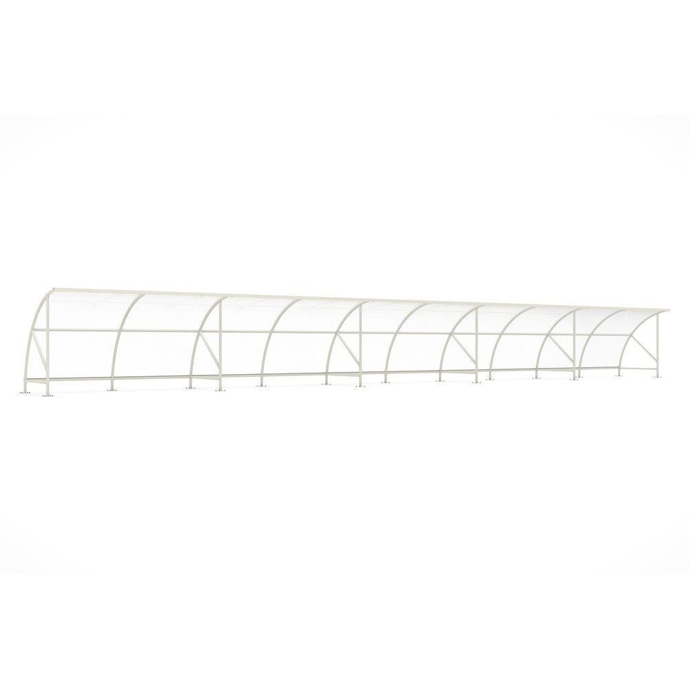 Produktabbildung: wsm® Überdachung BAMBERG im Rundbogen-Design, Breite 20.550 mm, grauweiß