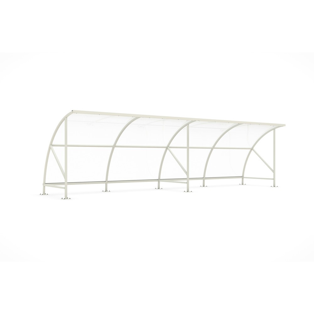 Produktabbildung: wsm® Überdachung BAMBERG im Rundbogen-Design, Breite 8.250 mm, grauweiß