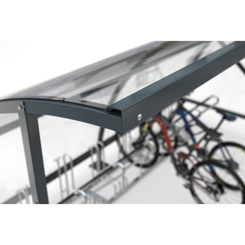Produktabbildung Nr. 2: Überdachung SWING im Rundbogen-Design, Breite 2.040 mm, RAL 7016 anthrazitgrau