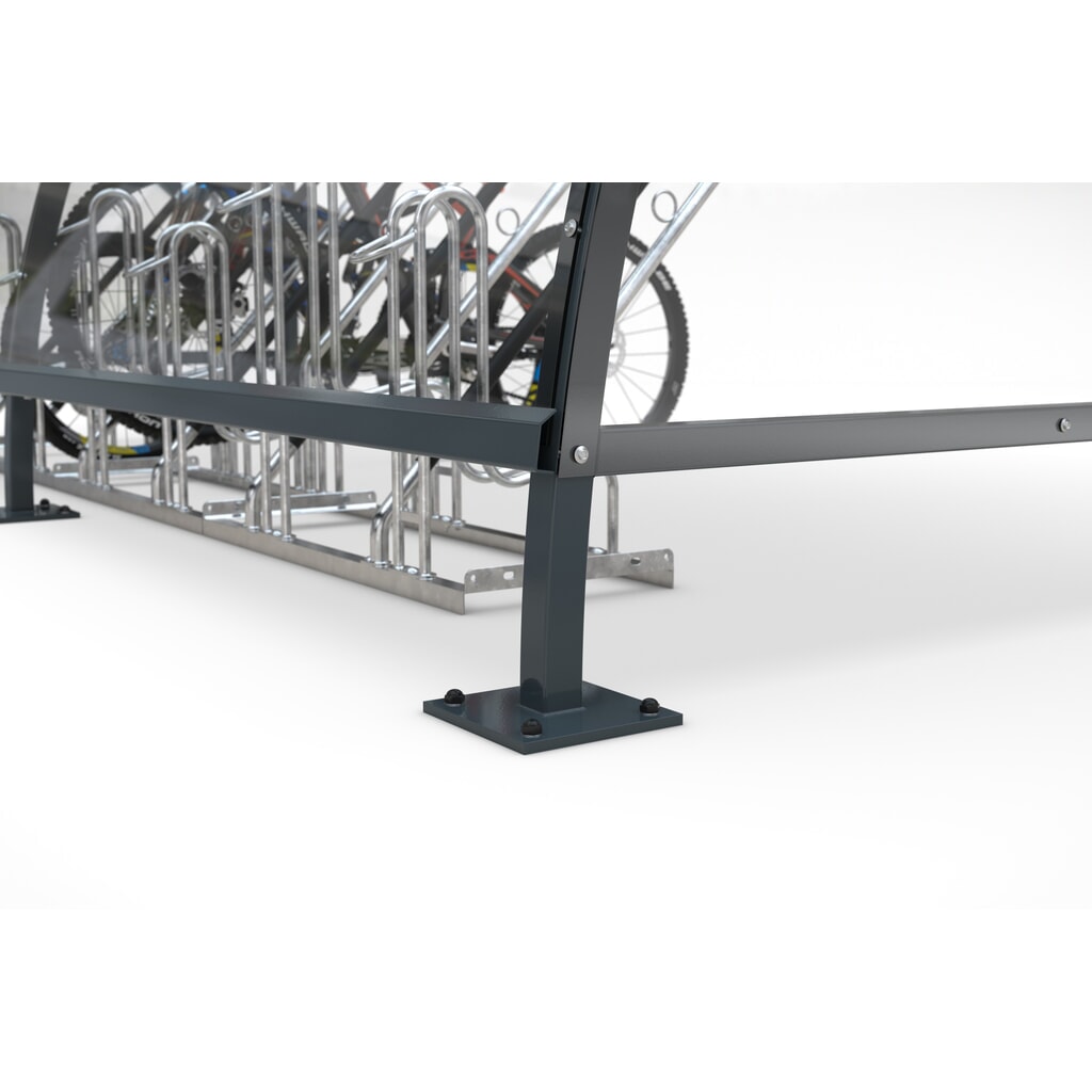 Überdachung SWING im Rundbogen-Design, Breite 2.040 mm, RAL 7016 anthrazitgrau Produktabbildung Nr. 4: Überdachung SWING im Rundbogen-Design, Breite 2.040 mm, RAL 7016 anthrazitgrau