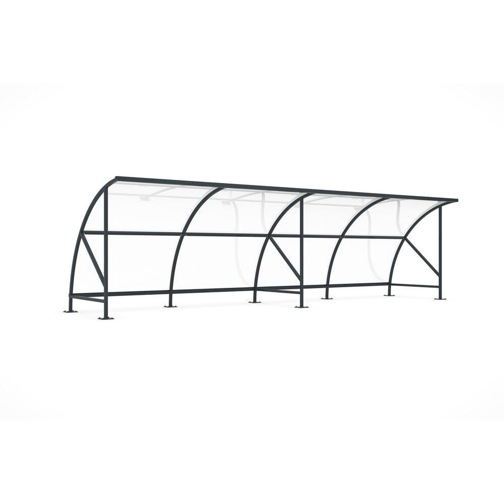 Produktabbildung: wsm® Überdachung BAMBERG im Rundbogen-Design, Breite 8.250 mm, anthrazitgrau