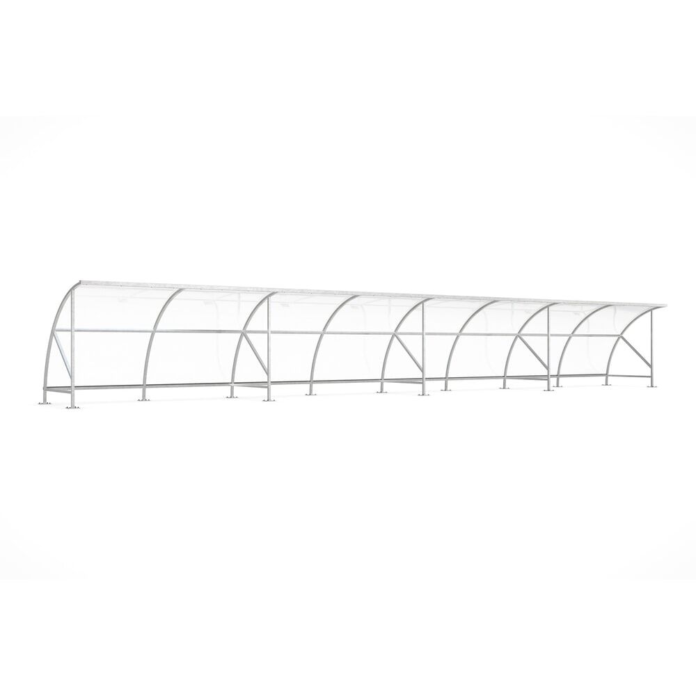 Produktabbildung: wsm® Überdachung BAMBERG im Rundbogen-Design, Breite 16.450 mm, verzinkt