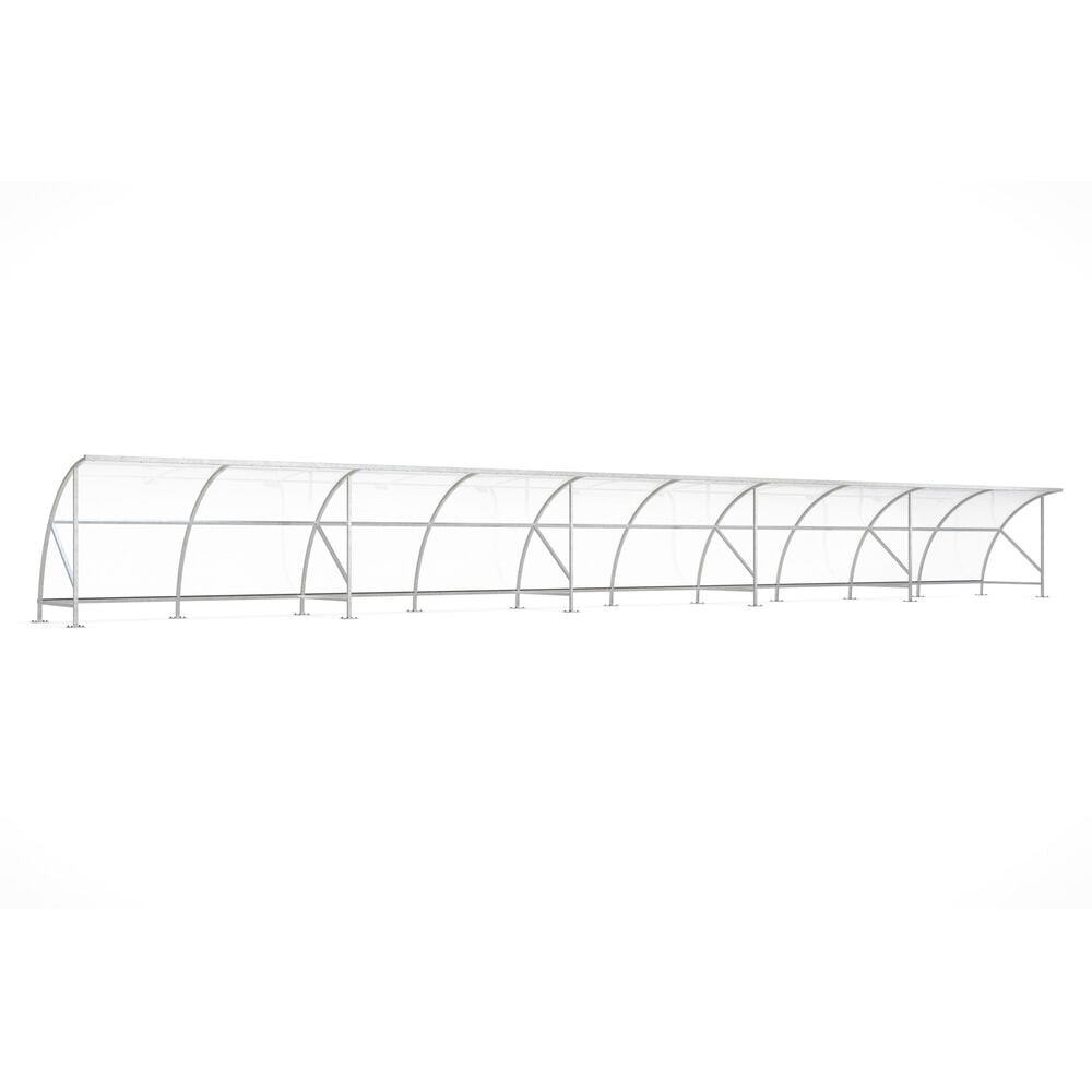 Produktabbildung: wsm® Überdachung BAMBERG im Rundbogen-Design, Breite 20.550 mm, verzinkt