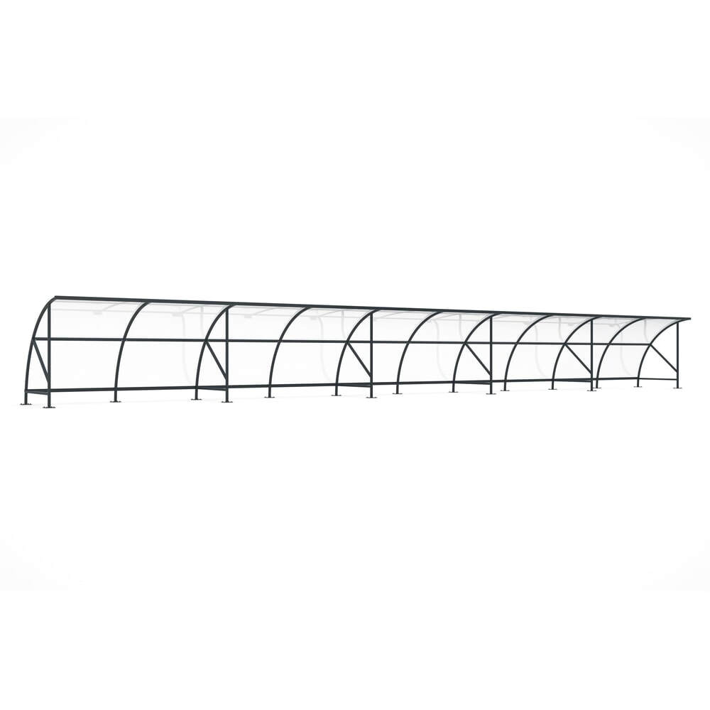 Produktabbildung: wsm® Überdachung BAMBERG im Rundbogen-Design, Breite 20.550 mm, anthrazitgrau