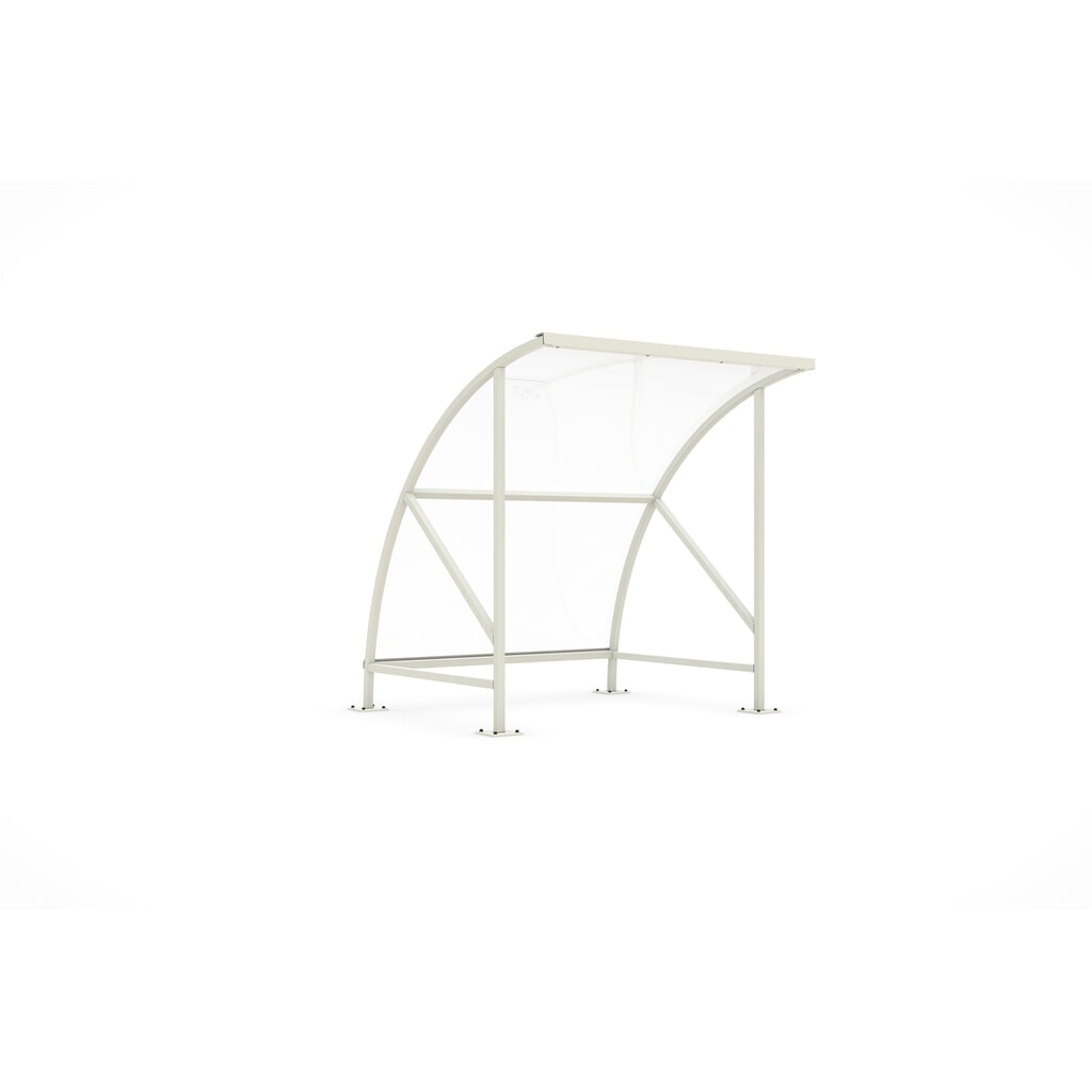 Produktabbildung: wsm® Überdachung SWING im Rundbogen-Design, Breite 2.040 mm, RAL 9002 grauweiß