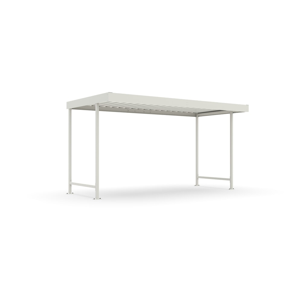 Produktabbildung: wsm® Überdachung VARIO, 1-seitig, GF, HxBxT 2.360 x 4.300 x 2.200 mm, RAL 9002