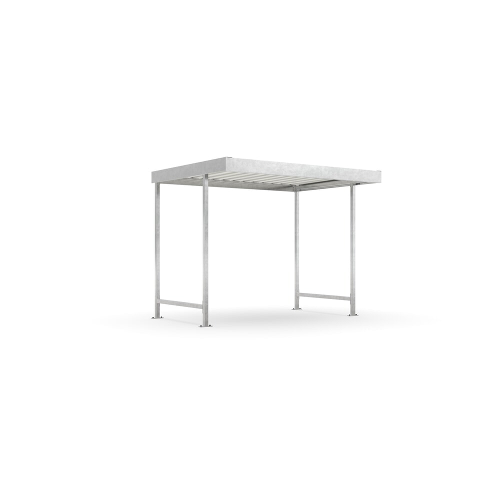 Produktabbildung Nr. 1: wsm® Überdachung, 1-seitig, GF, HxBxT 2.360 x 2.870 x 2.200 mm, verzinkt
