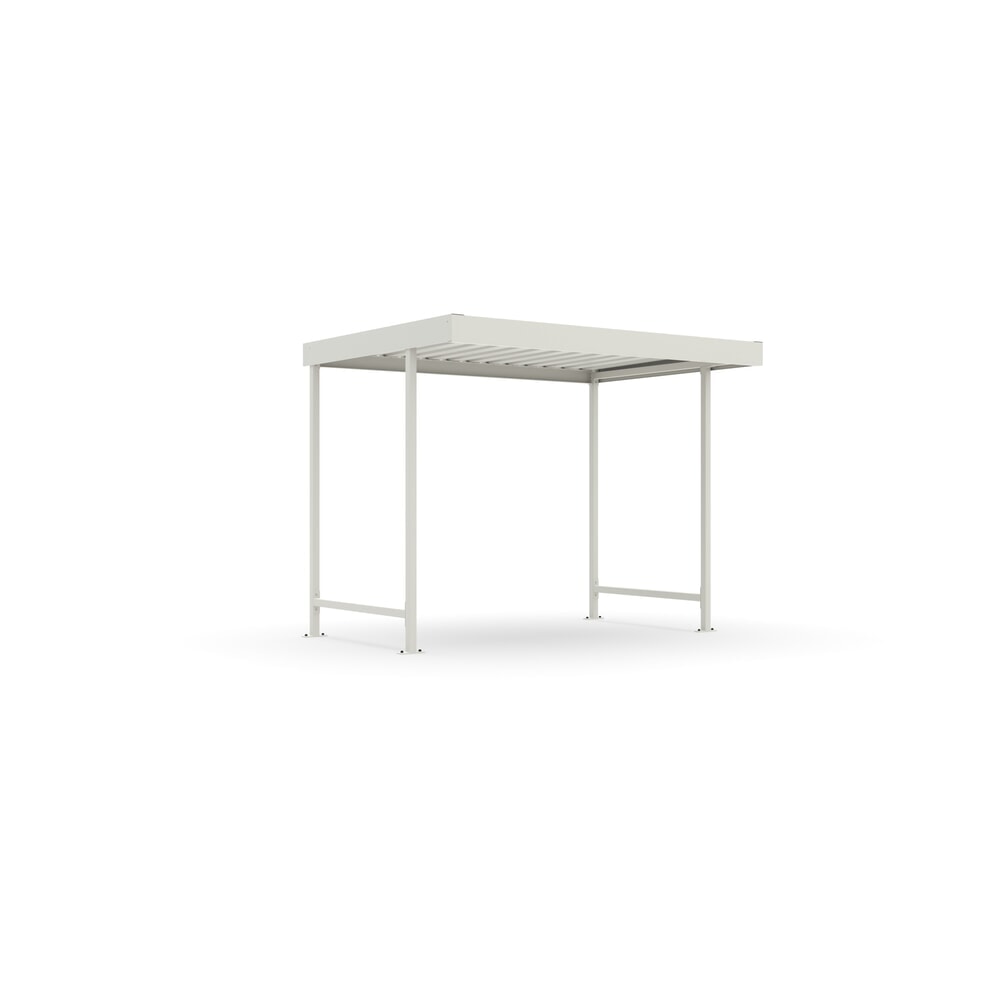 Produktabbildung Nr. 1: wsm® Überdachung, 1-seitig, GF, HxBxT 2.360 x 2.870 x 2.200 mm, RAL 9002