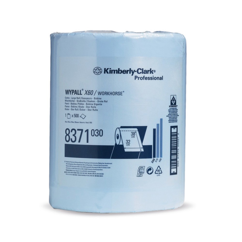 Produktabbildung: WypAll® Wischtücher X60, HxB 380 x 315 mm, Großrolle, hellblau