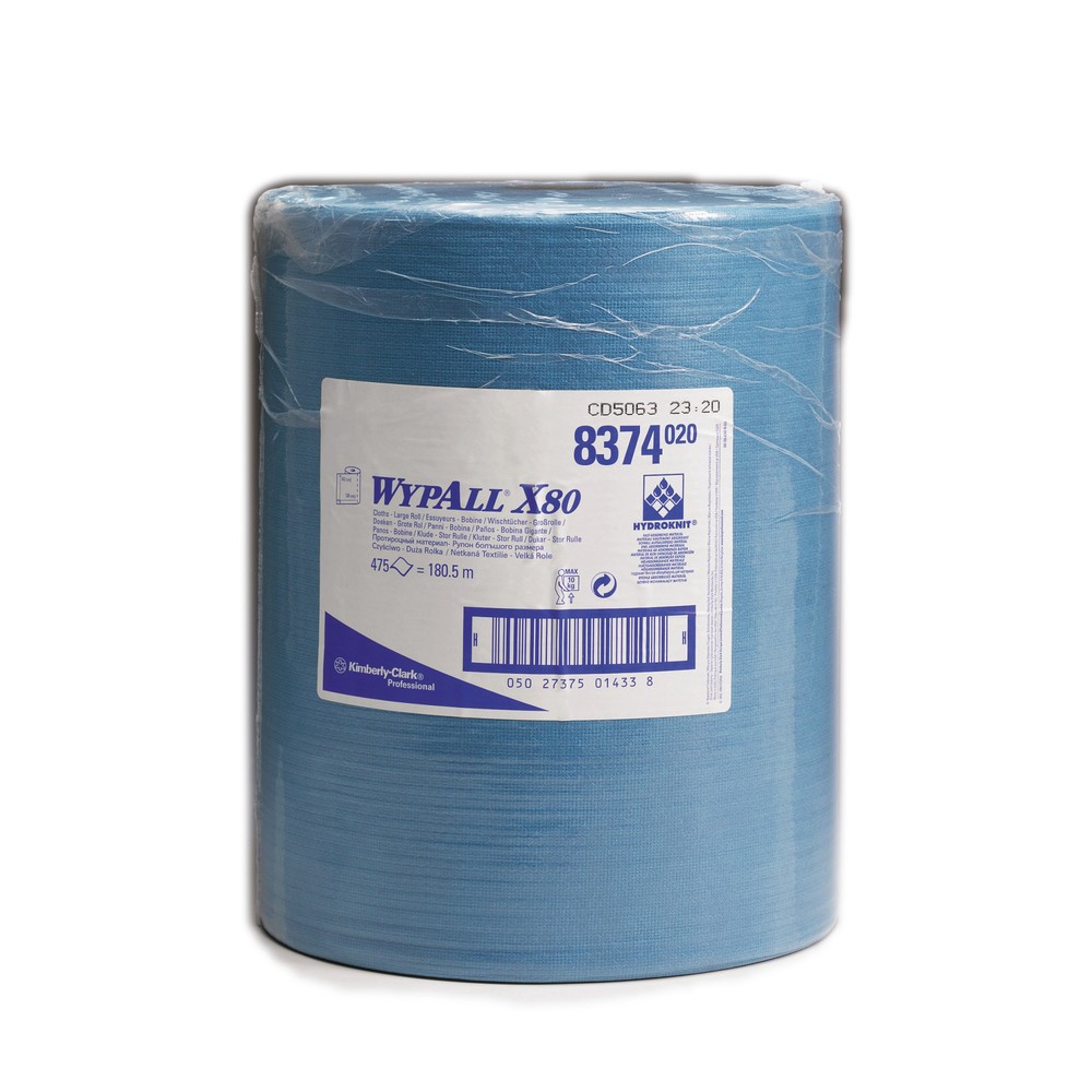 Produktabbildung: WypAll® Wischtücher X80, HxB 340 x 315 mm, Großrolle, weiß