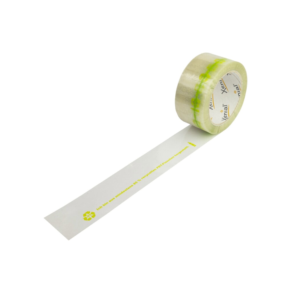 Xenial® PET-Recycling-Klebeband, 37 µ, BxL 50 mm x 100 lfm, transparent, 36 Stk/VE Produktabbildung: Xenial® PET-Recycling-Klebeband, 37 µ, BxL 50 mm x 100 lfm, transparent, 36 Stk/VE