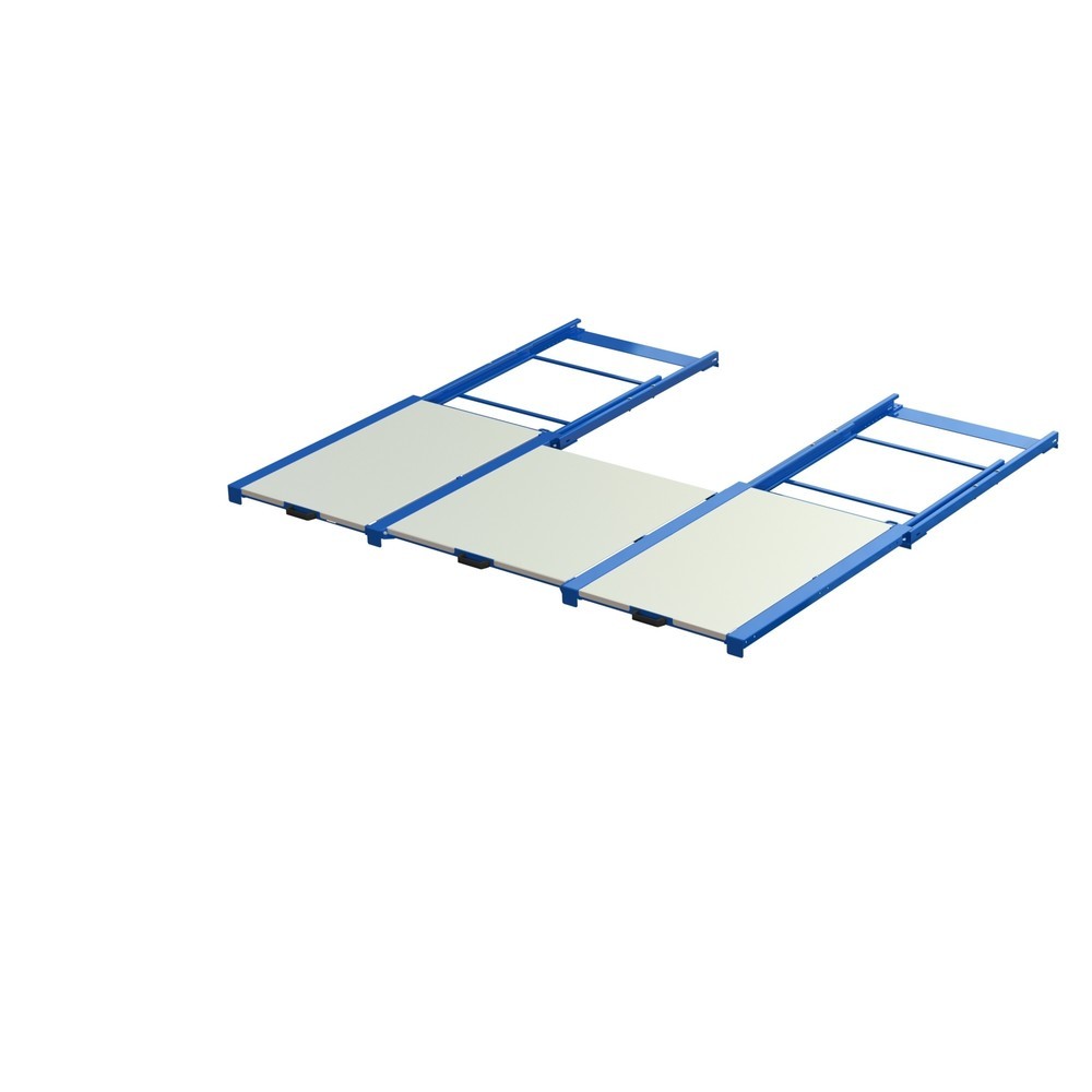 Produktabbildung: XL-Palettenauszug, Tragkraft 400 kg, 100 % Auszugstiefe, BxT 2.600 x 1.200 mm, mit Stahlboden