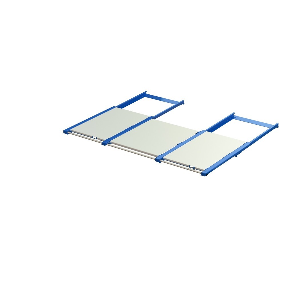 Produktabbildung: XL-Palettenauszug, Tragkraft 1.200 kg, 70 % Auszugstiefe, BxT 2.600 x 1.200 mm, mit Stahlboden