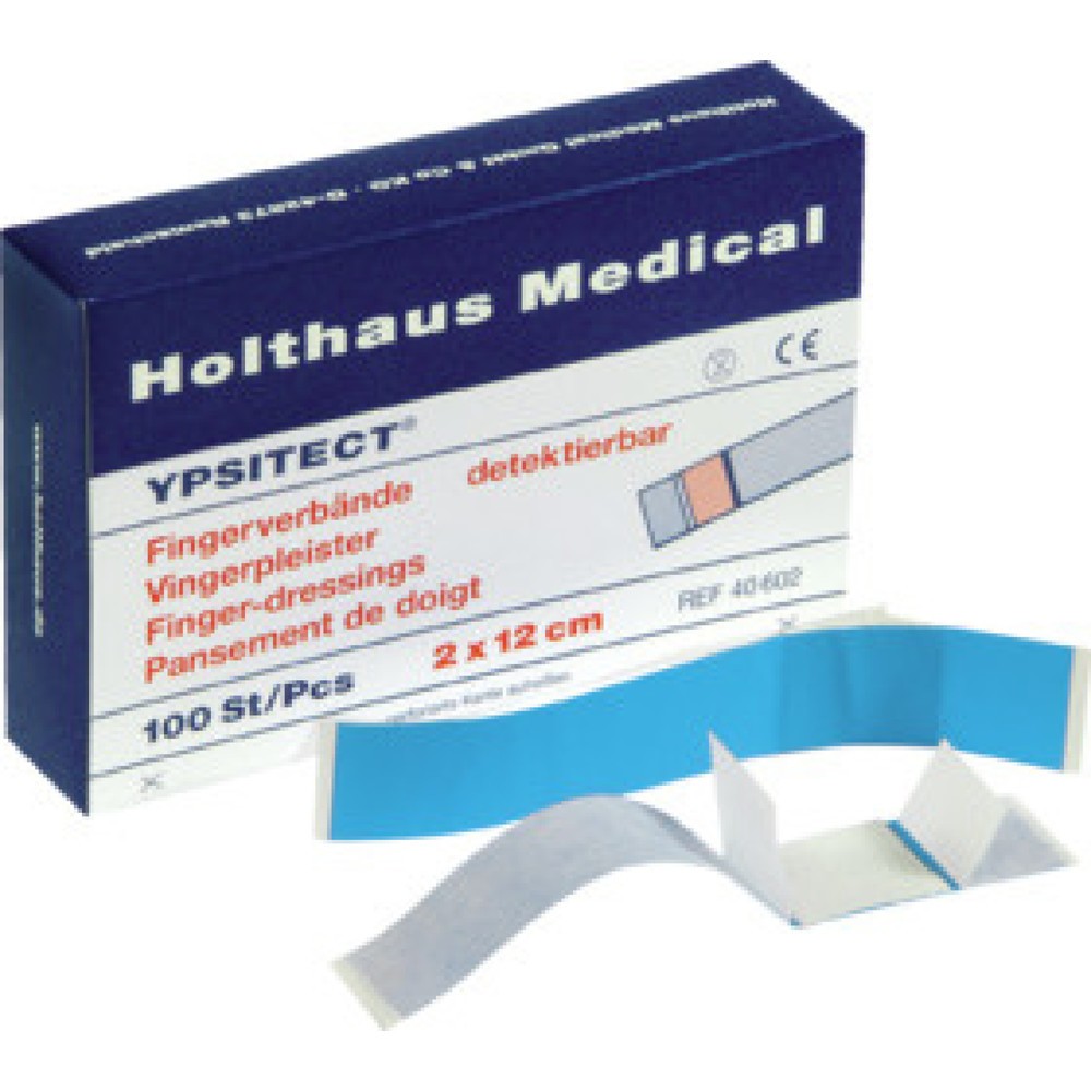 Produktabbildung: Ypsitect Fingerverband detektabel, 100 Stück, (LxB): 12,0 x 2,0 cm