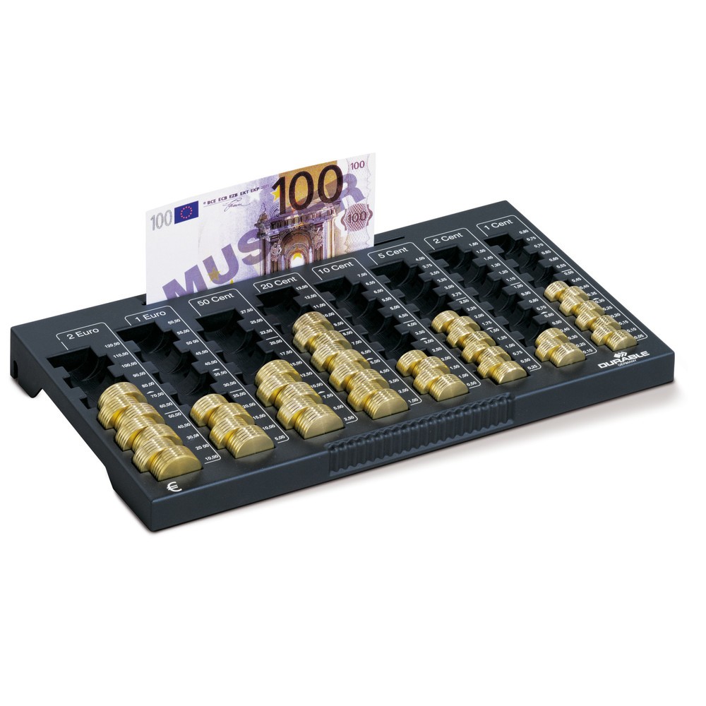 Zählbrett DURABLE für Euromünzen und Scheine