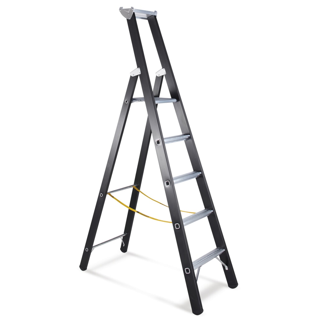 Produktabbildung Nr. 1: ZARGES Eloxierte Stehleiter, 1-seitig begehbar, Standhöhe 0,80 m