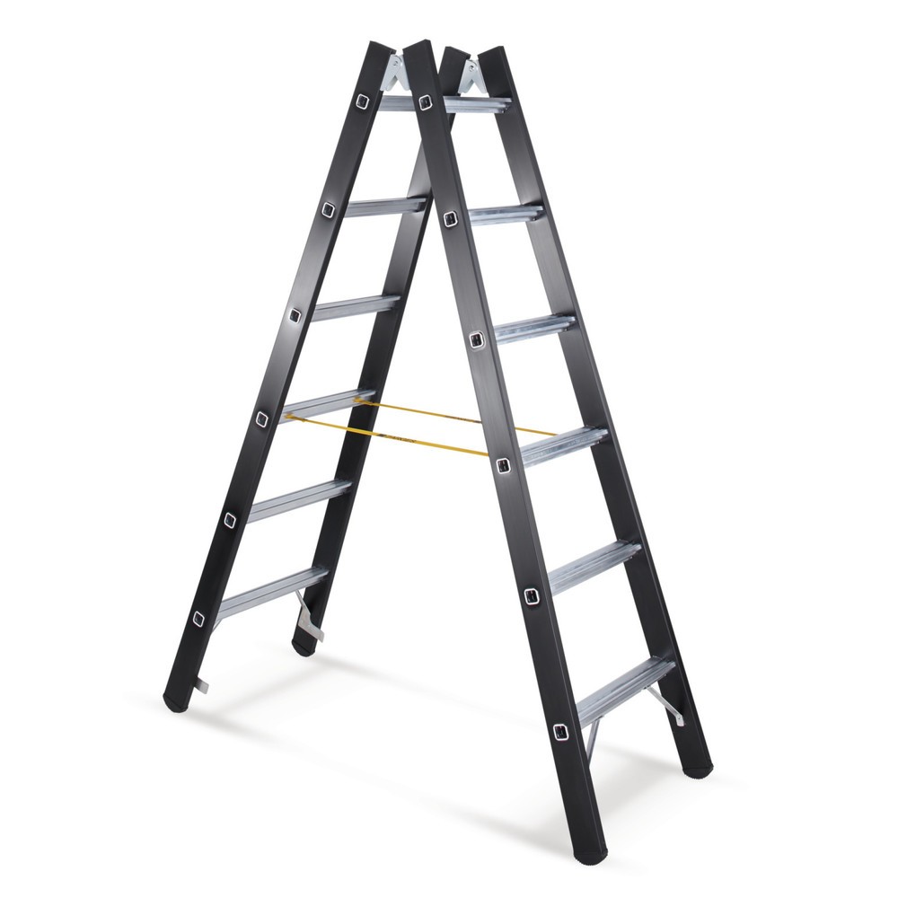 Produktabbildung: ZARGES Eloxierte Stehleiter, 2-seitig begehbar, Standhöhe 0,50 m