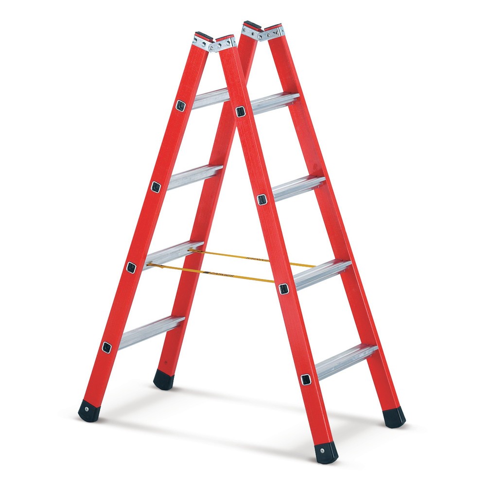 Produktabbildung: ZARGES GFK-/Alu-Breitsprossenleiter, 2-seitig begehbar, Standhöhe 0,60 m