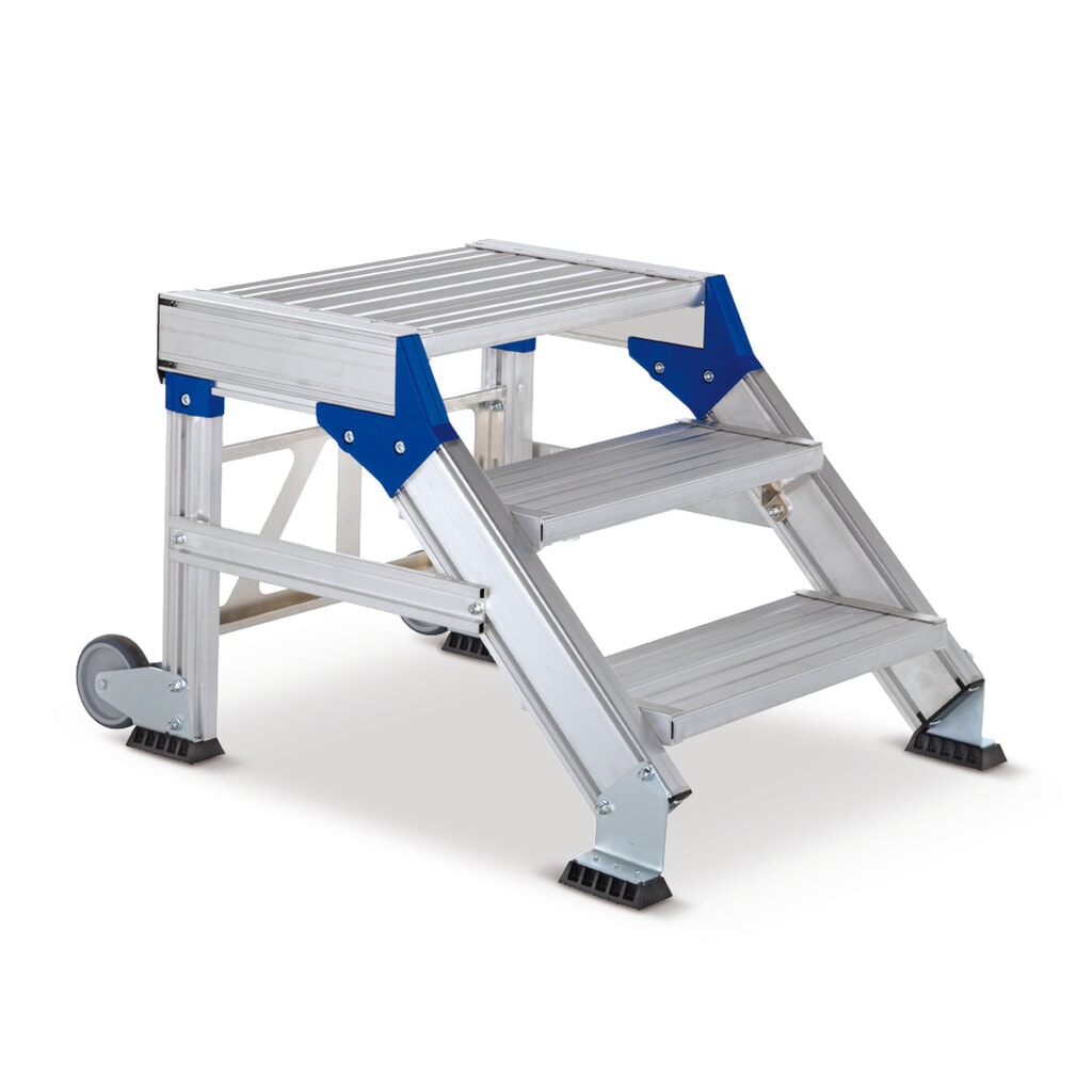 ZARGES Schwerlast-Sicherheitstreppe, Stufenbreite 600 mm, Standhöhe 0,40 m Produktabbildung: ZARGES Schwerlast-Sicherheitstreppe, Stufenbreite 600 mm, Standhöhe 0,40 m