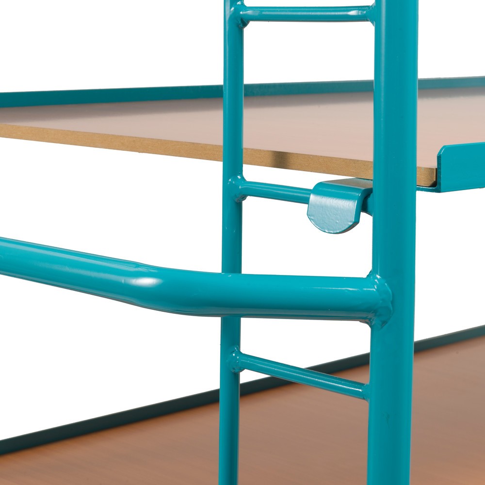Produktabbildung Nr. 2: Etagenwagen Ameise®, 3 variable Holzböden à 1.615 x 635 mm, mit Zentralbremse
