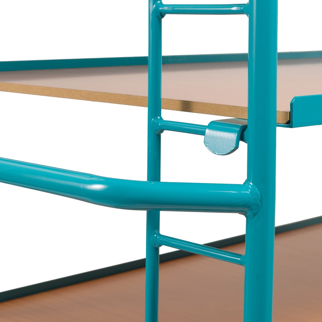 Produktabbildung Nr. 2: Etagenwagen Ameise®, 3 variable Holzböden à 1.615 x 635 mm, mit Zentralbremse