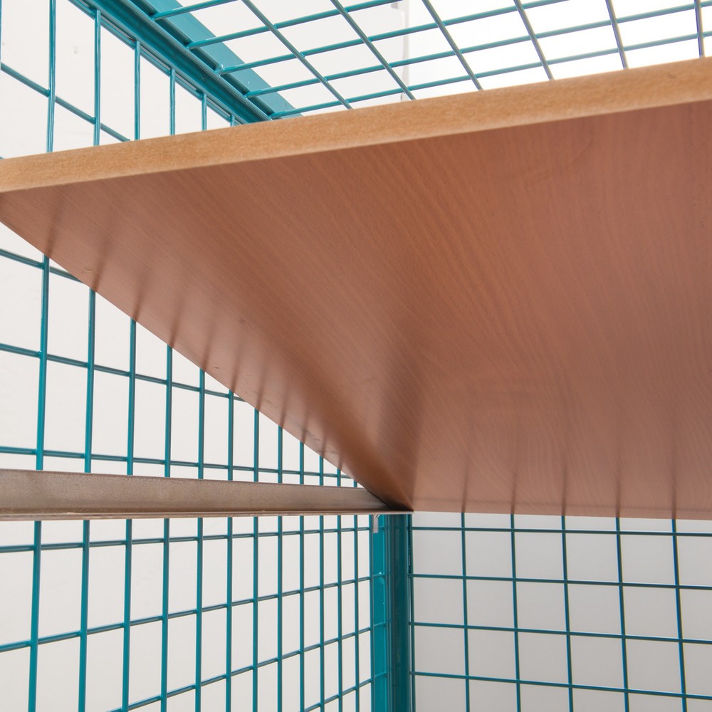 Produktabbildung: Zusatzboden für Schrankwagen Ameise®, Gitterwände, türkisblau, HxBxT 18 x 1030 x 660 mm