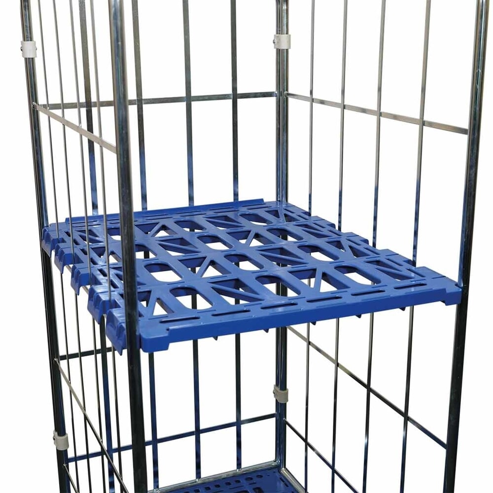 Produktabbildung: Zwischenboden für rolltainer® 3-seitige Rollbehälter aus HDPE-Kunststoff, blau, BxT 682 x 815 mm